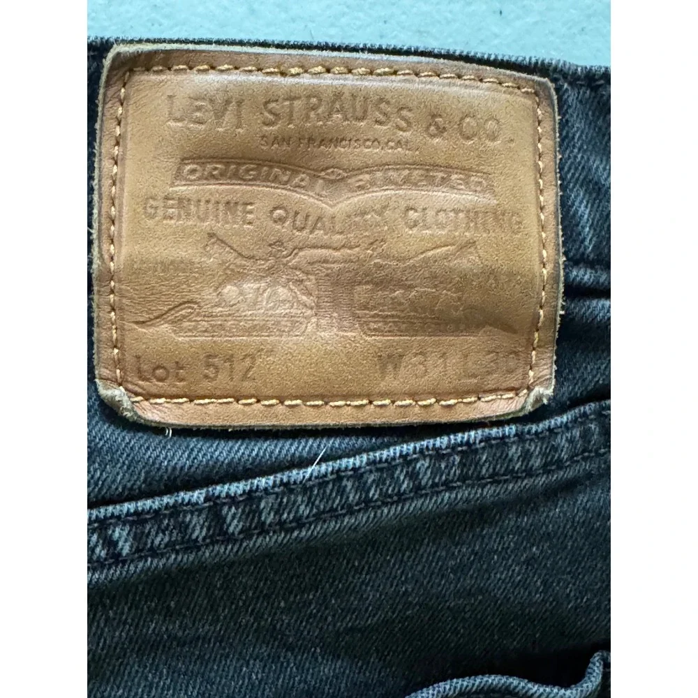 Levis Premium Jeans Faded Black Denim Five Pocket Pants Mens Size 26x10 Rise